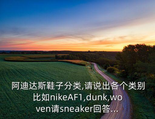  阿迪達(dá)斯鞋子分類,請(qǐng)說(shuō)出各個(gè)類別比如nikeAF1,dunk,woven請(qǐng)sneaker回答...