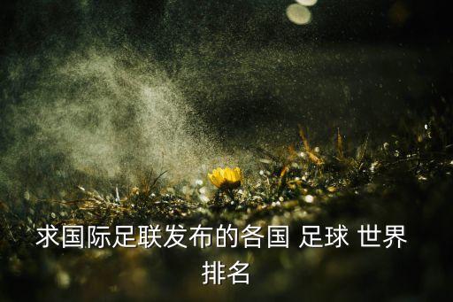 求國(guó)際足聯(lián)發(fā)布的各國(guó) 足球 世界 排名