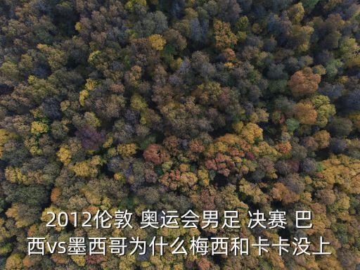 2012倫敦 奧運(yùn)會(huì)男足 決賽 巴西vs墨西哥為什么梅西和卡卡沒(méi)上