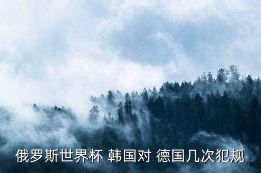 俄羅斯世界杯 韓國(guó)對(duì) 德國(guó)幾次犯規(guī)