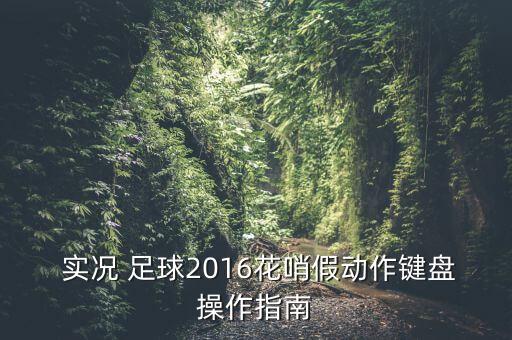  實況 足球2016花哨假動作鍵盤操作指南