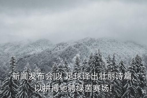 新聞發(fā)布會(huì)|以 足球譯出壯麗詩(shī)篇,以拼搏馳騁綠茵賽場(chǎng)!