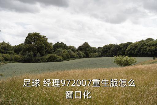  足球 經理972007重生版怎么窗口化