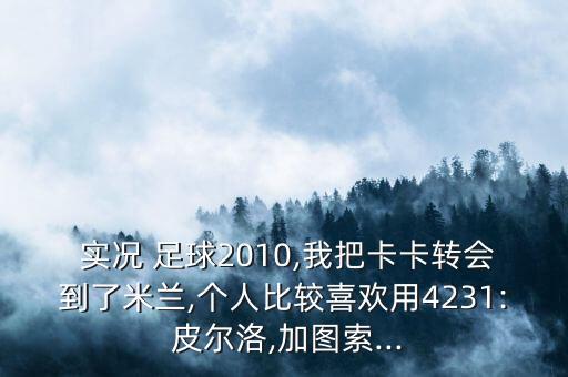 實(shí)況 足球2010,我把卡卡轉(zhuǎn)會到了米蘭,個人比較喜歡用4231: 皮爾洛,加圖索...