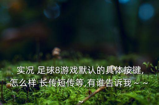 實(shí)況足球8長(zhǎng)傳模式