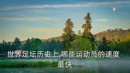 世界足壇歷史上,哪些運動員的速度 最快