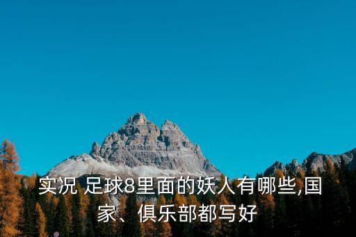  實況 足球8里面的妖人有哪些,國家、俱樂部都寫好