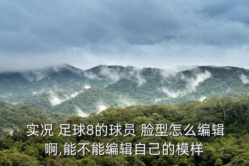  實況 足球8的球員 臉型怎么編輯啊,能不能編輯自己的模樣