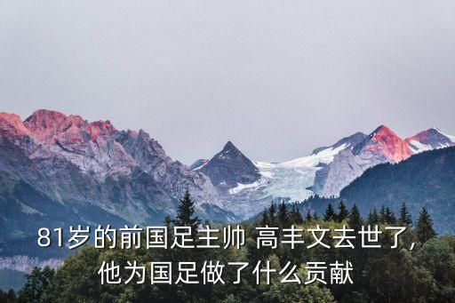 81歲的前國(guó)足主帥 高豐文去世了,他為國(guó)足做了什么貢獻(xiàn)