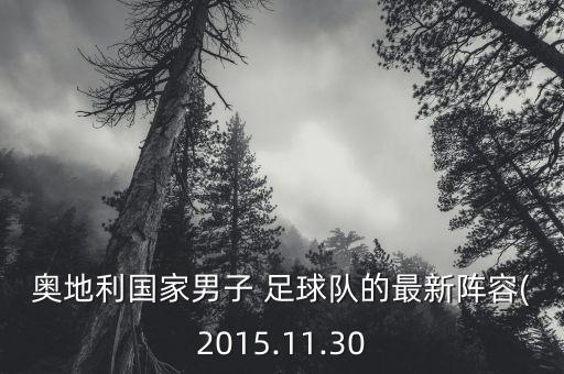 奧地利國家男子 足球隊的最新陣容(2015.11.30