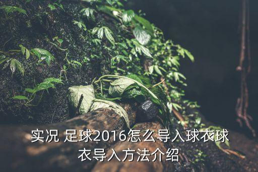  實況 足球2016怎么導(dǎo)入球衣球衣導(dǎo)入方法介紹