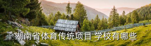  湖南省體育傳統(tǒng)項目 學(xué)校有哪些
