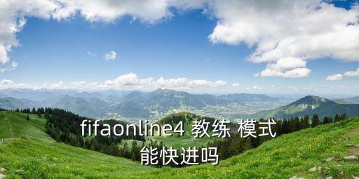 fifaonline4 教練 模式能快進嗎