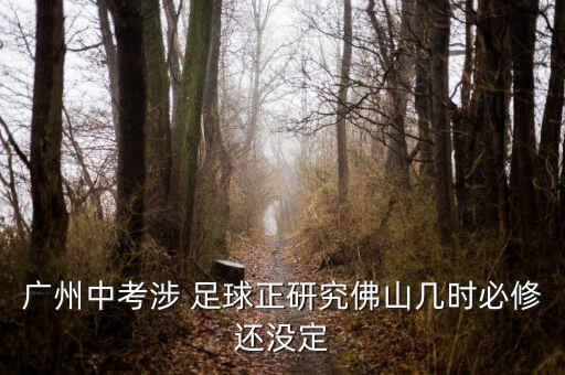 廣州中考涉 足球正研究佛山幾時必修還沒定