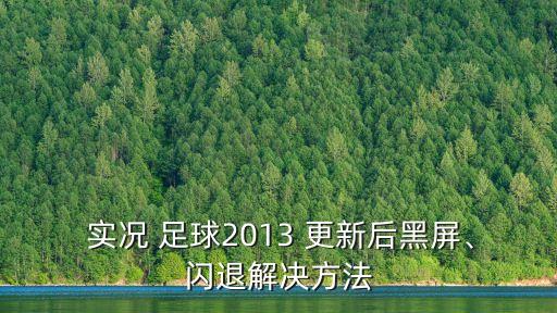  實況 足球2013 更新后黑屏、閃退解決方法