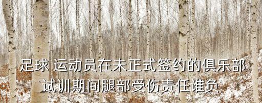  足球 運動員在未正式簽約的俱樂部試訓(xùn)期間腿部受傷責(zé)任誰負(fù)