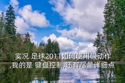  實(shí)況 足球2011如何使用假動(dòng)作,我的是 鍵盤控制,還有盡量詳細(xì)點(diǎn).