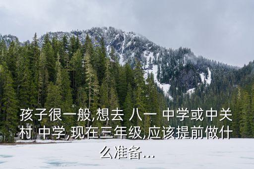 孩子很一般,想去 八一 中學或中關村 中學,現(xiàn)在三年級,應該提前做什么準備...