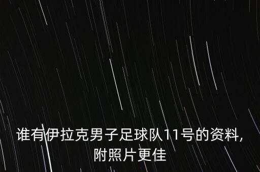 誰有伊拉克男子足球隊11號的資料,附照片更佳