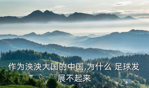 作為泱泱大國(guó)的中國(guó),為什么 足球發(fā)展不起來