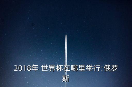 2018年 世界杯在哪里舉行:俄羅斯