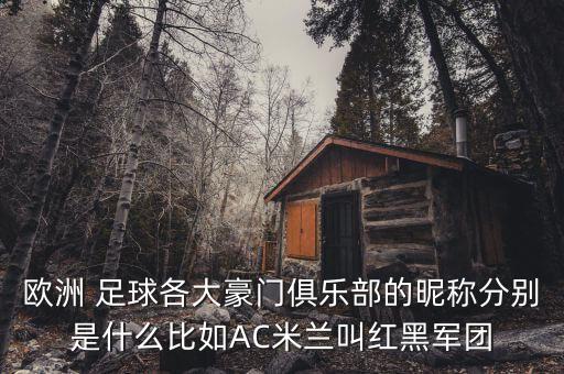 歐洲 足球各大豪門俱樂部的昵稱分別是什么比如AC米蘭叫紅黑軍團(tuán)