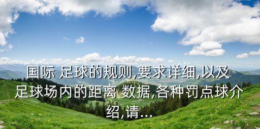 國際 足球的規(guī)則,要求詳細,以及 足球場內的距離 數(shù)據(jù),各種罰點球介紹,請...