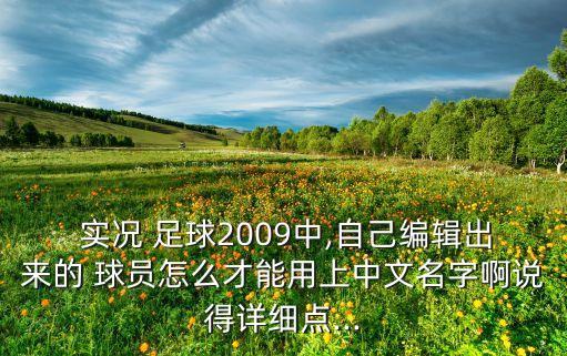 實(shí)況足球9球員名漢化補(bǔ)丁怎么用