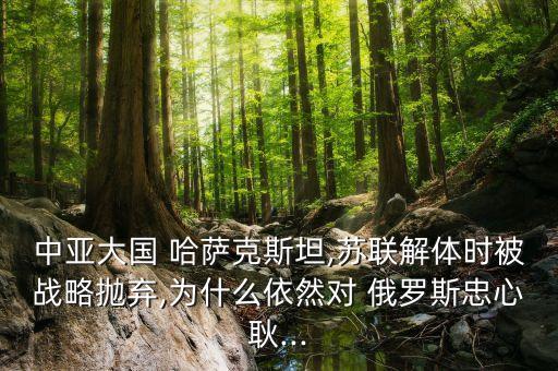 中亞大國 哈薩克斯坦,蘇聯(lián)解體時(shí)被戰(zhàn)略拋棄,為什么依然對(duì) 俄羅斯忠心耿...