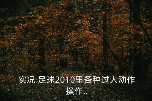  實(shí)況 足球2010里各種過人動(dòng)作 操作..