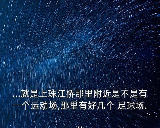 ...就是上珠江橋那里附近是不是有一個運(yùn)動場,那里有好幾個 足球場...