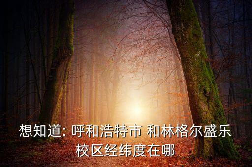 想知道: 呼和浩特市 和林格爾盛樂校區(qū)經(jīng)緯度在哪