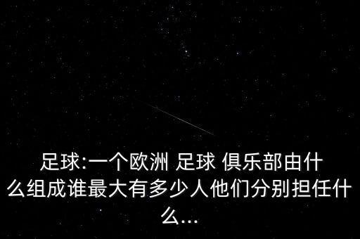  足球:一個歐洲 足球 俱樂部由什么組成誰最大有多少人他們分別擔任什么...