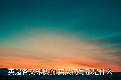 英超各支球隊(duì)的 英文簡(jiǎn)寫都是什么