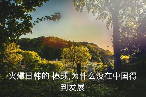 火爆日韓的 棒球,為什么沒在中國(guó)得到發(fā)展