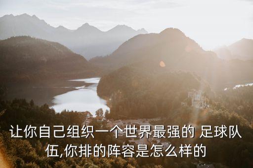 讓你自己組織一個世界最強的 足球隊伍,你排的陣容是怎么樣的